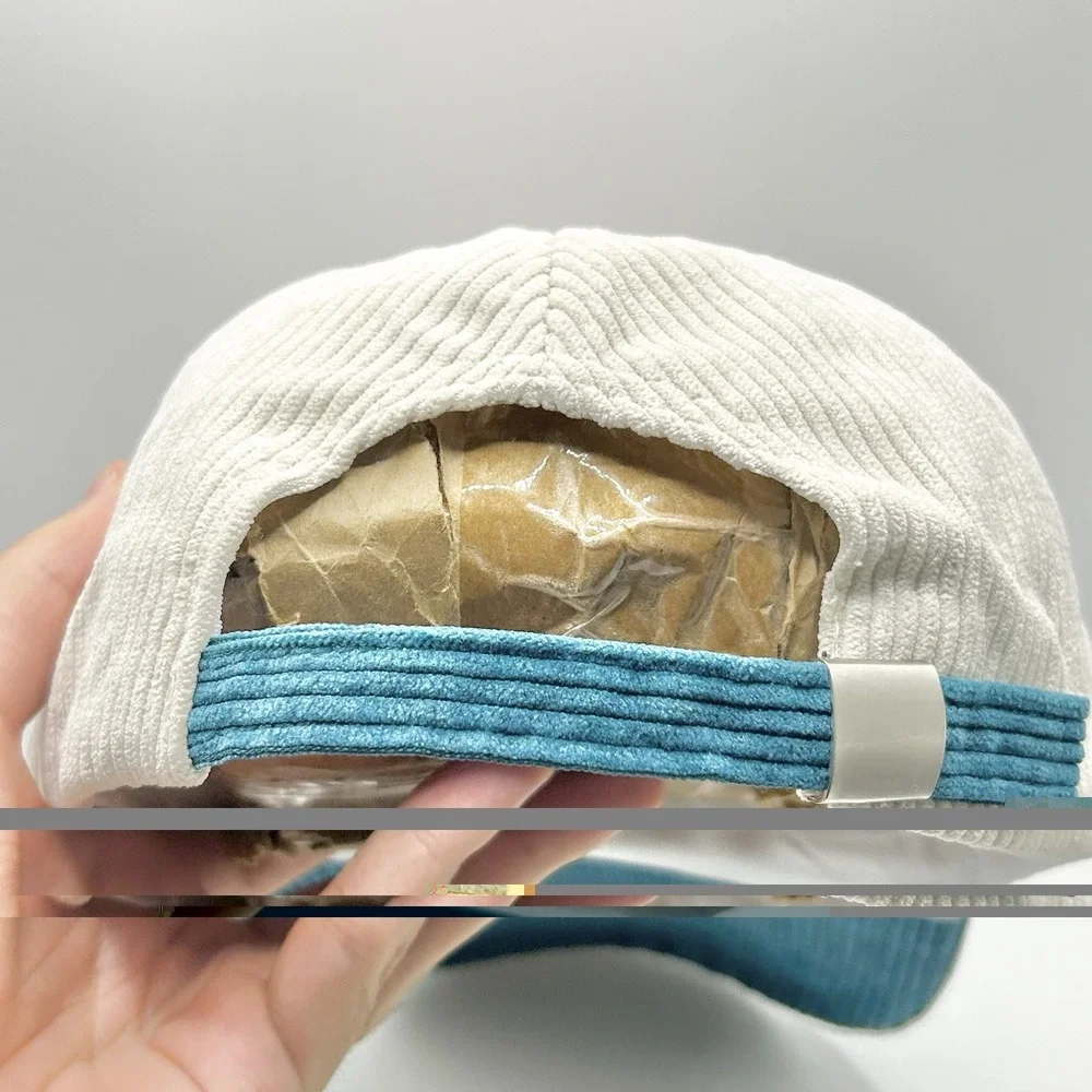 Be Wild And Wonder Corduroy 2-Tone Hat Cap Adjustable Strapback Beige Outdoors